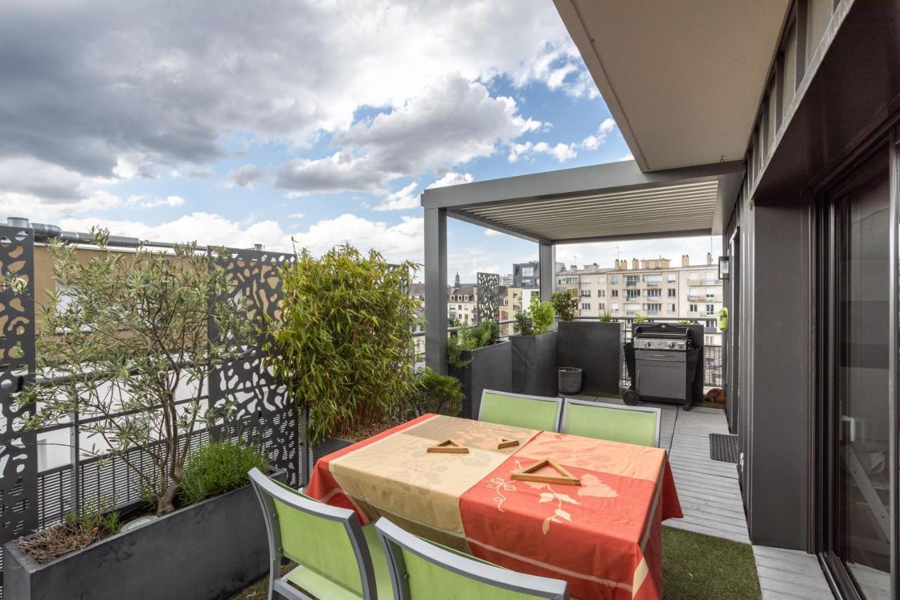 Illanka - Appartement 3 Chambres Avec Parking Et Terrasse Proche Gare Rennes Luaran gambar